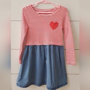 Carter's Red Striped Top with Blue Skirt Dress